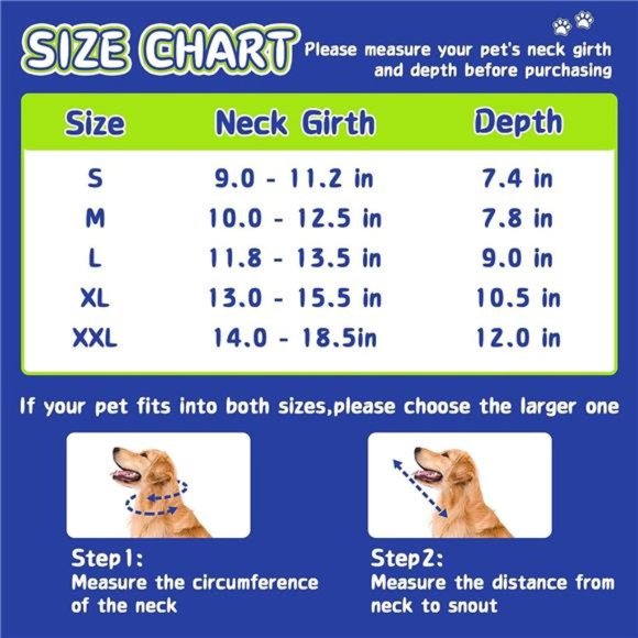 Dog Cones for Large Dogs, Soft Dog Cones, Adjustable Pet Recovery Collar, S - Picture 7 of 7